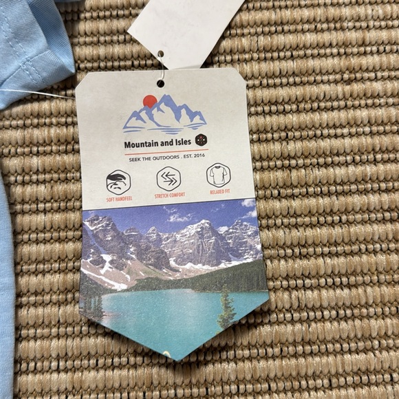 Mountain and Isles Sunset Graphic T-Shirt - Blue - Picture 9 of 13